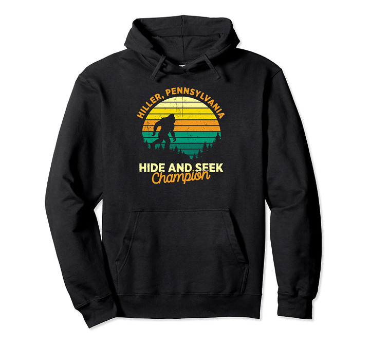 Retro Hiller, Pennsylvania Big foot Souvenir Pullover Hoodie, T Shirt, Sweatshirt