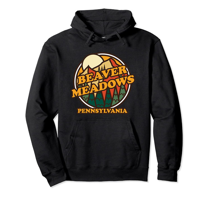 Vintage Beaver Meadows, Pennsylvania Mountain Hiking Print Pullover Hoodie, T Shirt, Sweatshirt
