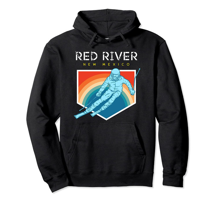 Red River, New Mexico - USA Ski Resort 1980s Retro Pullover Hoodie, T Shirt, Sweatshirt