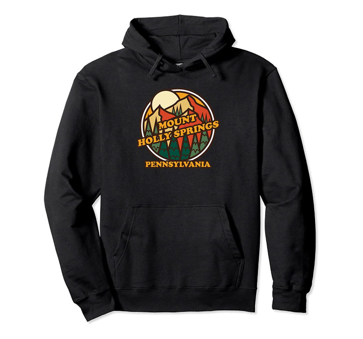 Vintage Mount Holly Springs, Pennsylvania Mountain Print Pullover Hoodie, T Shirt, Sweatshirt
