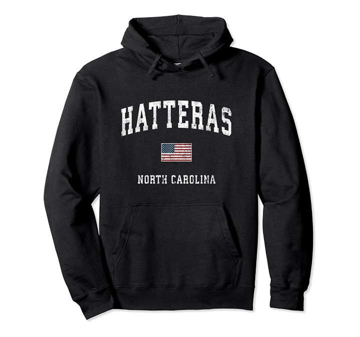 Hatteras North Carolina NC Vintage American Flag Sports Pullover Hoodie, T Shirt, Sweatshirt