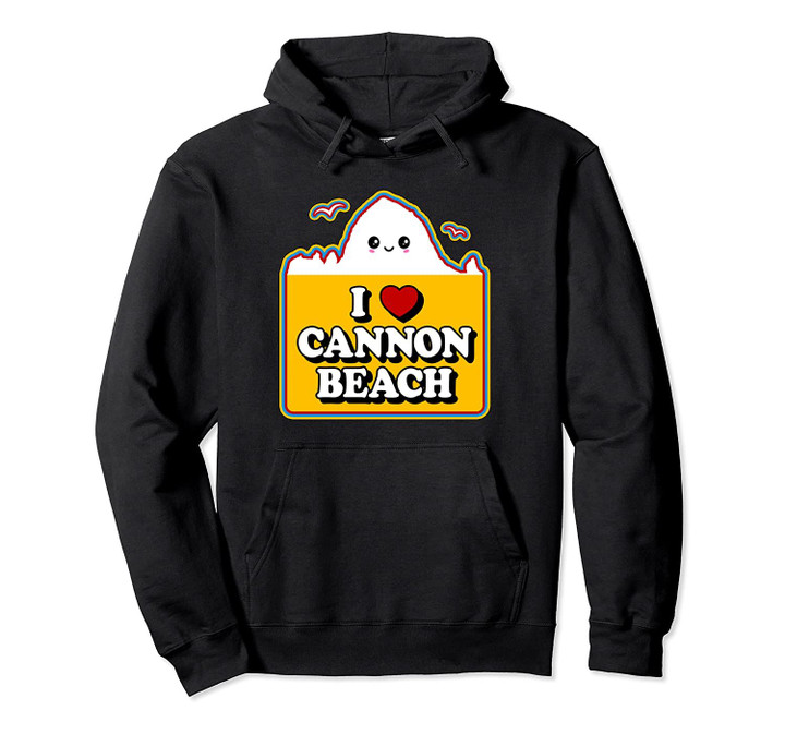 Cute Kawaii Haystack Rock Souvenir I Love Heart Cannon Beach Pullover Hoodie, T Shirt, Sweatshirt