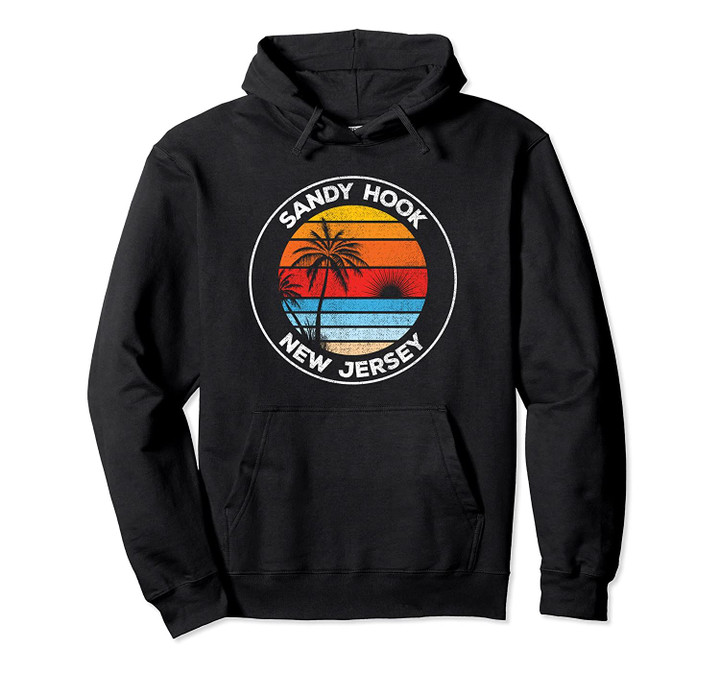 Vintage Sandy Hook New Jersey Souvenir Beach Pullover Hoodie, T Shirt, Sweatshirt