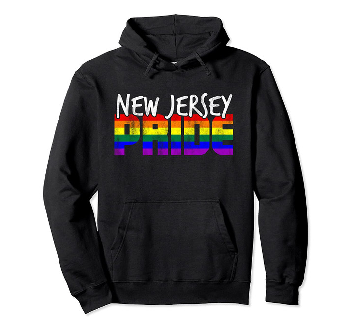 New Jersey Pride LGBT Rainbow Flag Pullover Hoodie, T Shirt, Sweatshirt