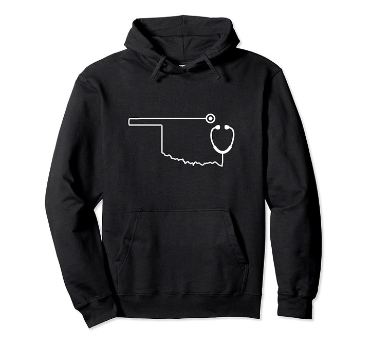 Oklahoma Stethoscope Medical Professional State Shape Pullover Hoodie, T Shirt, Sweatshirt