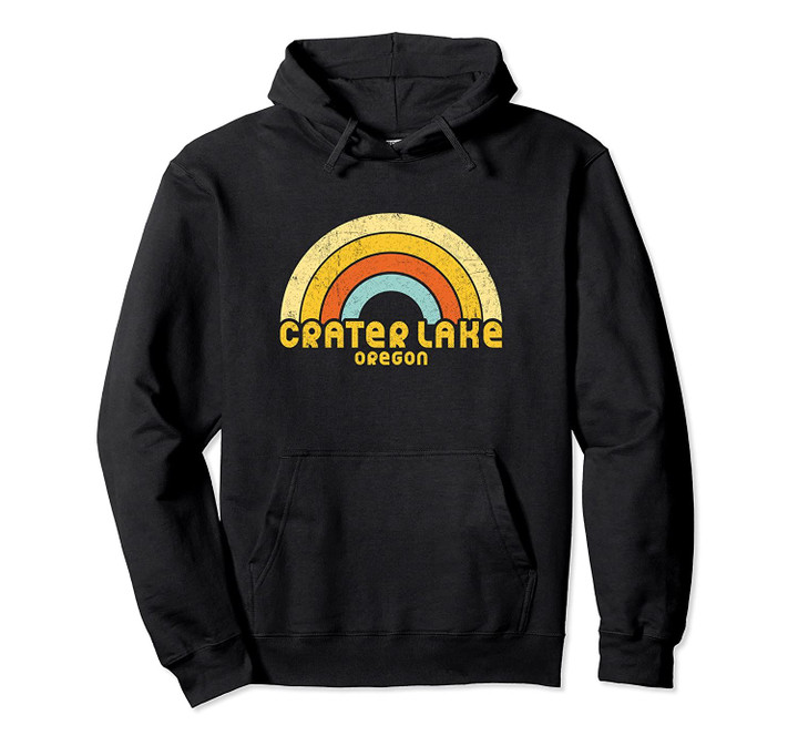 Retro Crater Lake Oregon Pullover Hoodie, T Shirt, Sweatshirt