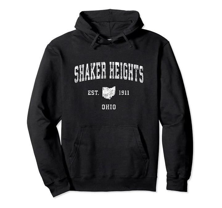 Shaker Heights Ohio OH Vintage Athletic Sports Design Pullover Hoodie, T Shirt, Sweatshirt