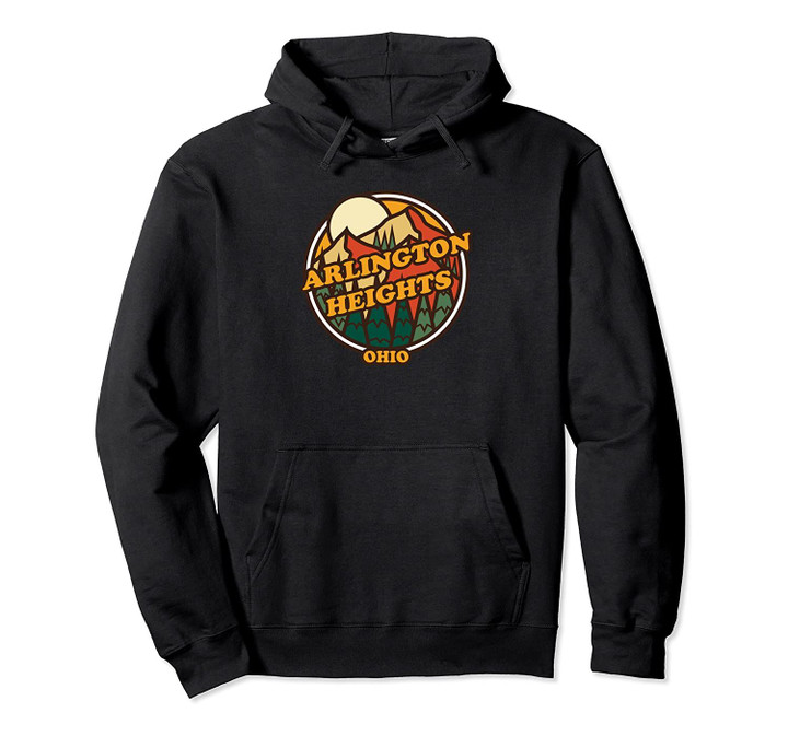 Vintage Arlington Heights, Ohio Mountain Souvenir Print Pullover Hoodie, T Shirt, Sweatshirt