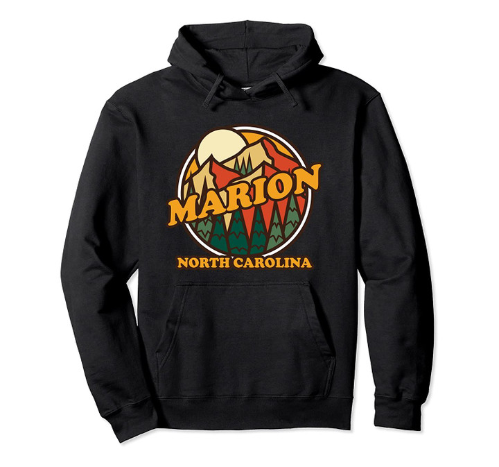 Vintage Marion North Carolina Mountain Hiking Souvenir Print Pullover Hoodie, T Shirt, Sweatshirt