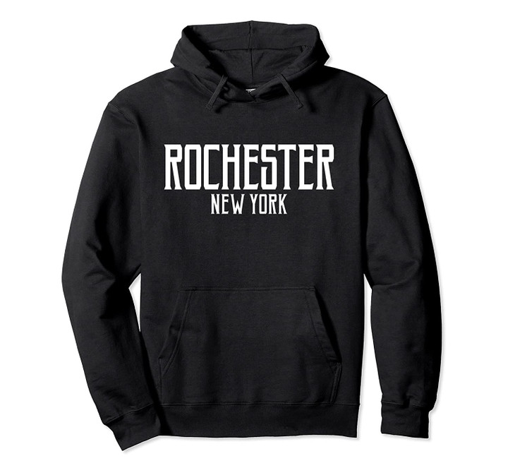 Rochester New York Vintage Text White Print Pullover Hoodie, T Shirt, Sweatshirt