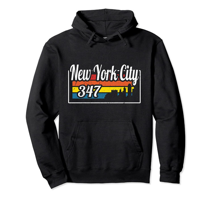 Vintage New York City Skyline 347 State Of NY Retro Gift Pullover Hoodie, T Shirt, Sweatshirt