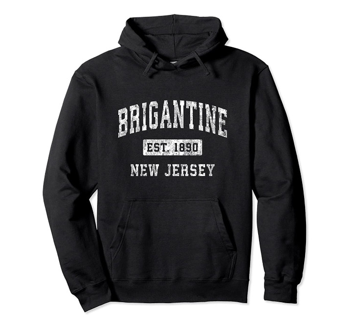 Brigantine New Jersey NJ Vintage Established Sports Design Pullover Hoodie, T Shirt, Sweatshirt