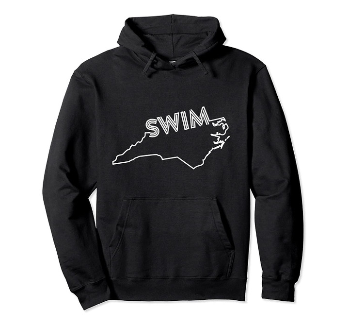 State of North Carolina Outline with Swim Text ABN577b Pullover Hoodie, T Shirt, Sweatshirt