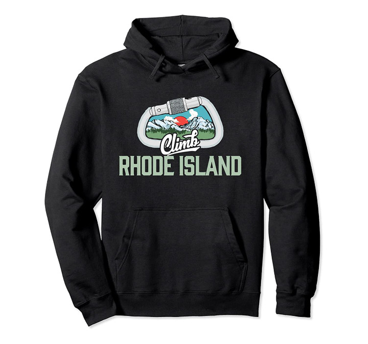 Climb Rhode Island Retro Rock Climbing Vintage Carabiner Pullover Hoodie, T Shirt, Sweatshirt