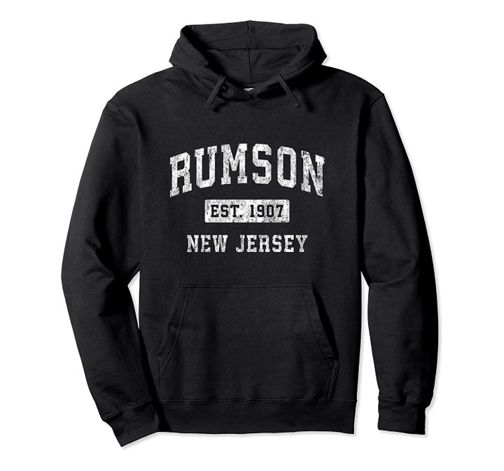 Rumson New Jersey NJ Vintage Established Sports Design Pullover Hoodie, T Shirt, Sweatshirt