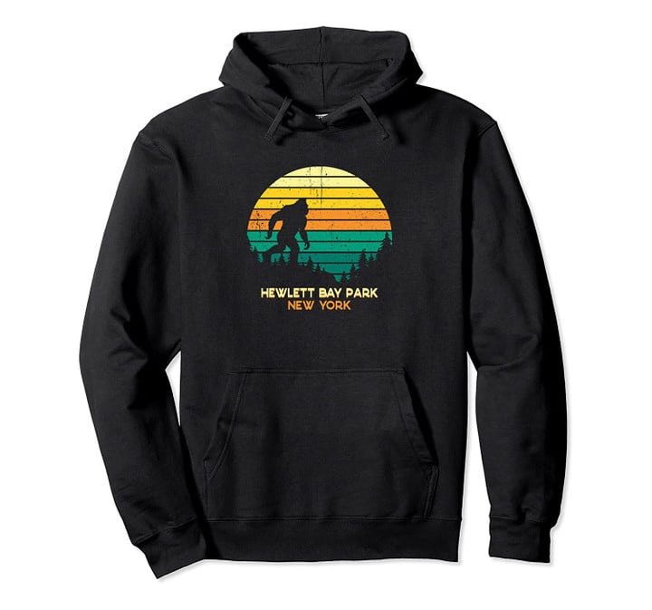Retro Hewlett Bay Park, New York Bigfoot Souvenir Pullover Hoodie, T Shirt, Sweatshirt