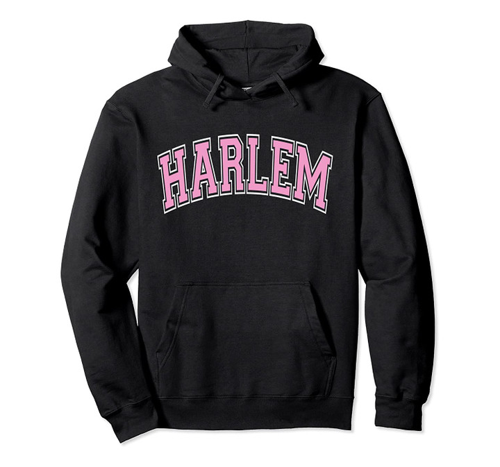 Harlem Varsity Style Pink Text Pullover Hoodie, T Shirt, Sweatshirt