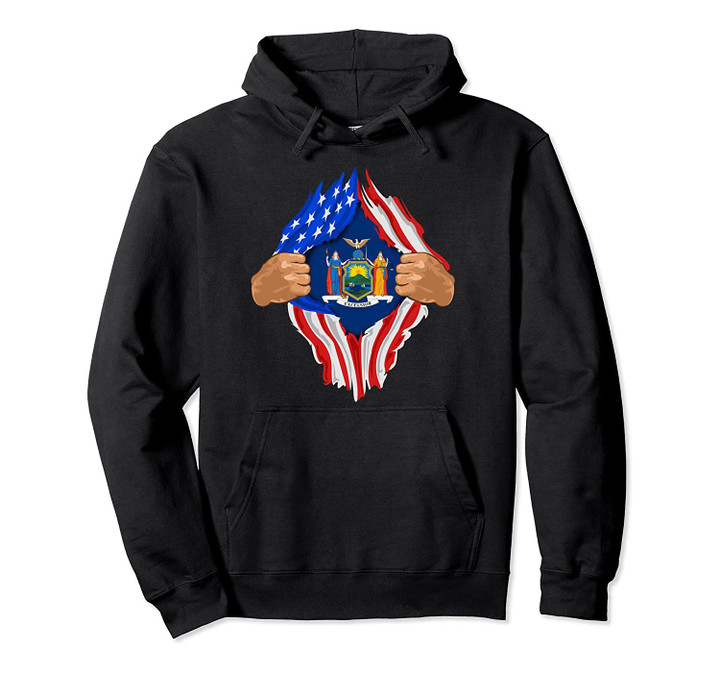 New York Roots Inside State Flag | American Proud Tee Pullover Hoodie, T Shirt, Sweatshirt