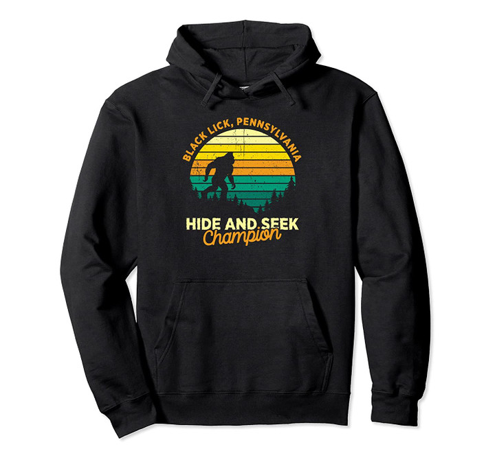 Retro Black Lick, Pennsylvania Big foot Souvenir Pullover Hoodie, T Shirt, Sweatshirt
