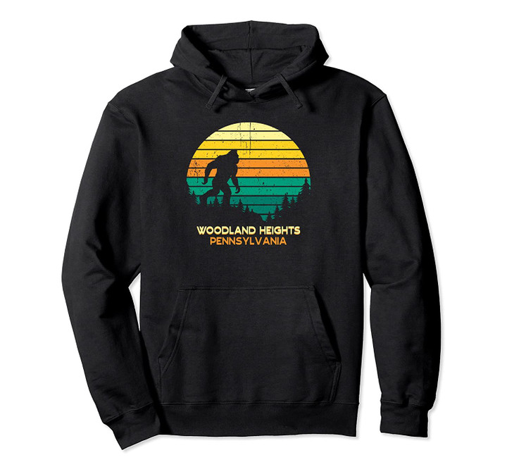 Retro Woodland Heights, Pennsylvania Big foot Souvenir Pullover Hoodie, T Shirt, Sweatshirt