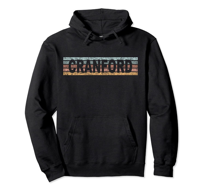 Cranford New Jersey NJ USA Retro Pullover Hoodie, T Shirt, Sweatshirt