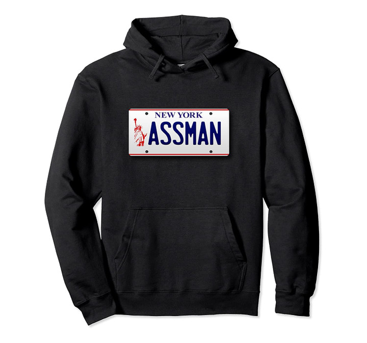Assman New York License Plate Funny Pullover Hoodie, T Shirt, Sweatshirt