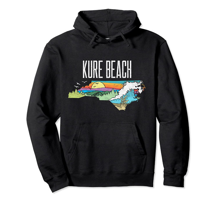 Kure Beach State of North Carolina Outdoors Graphic Pullover Hoodie, T Shirt, Sweatshirt