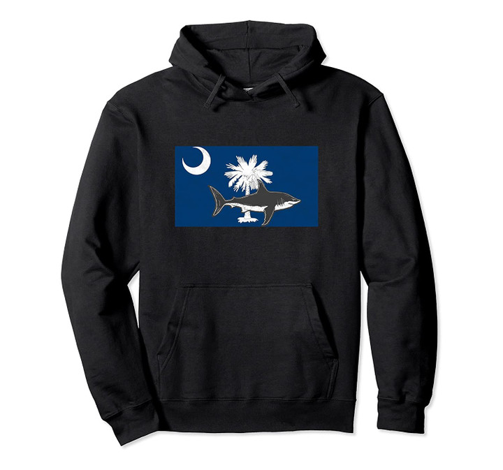 State Flag of South Carolina Retro Shark Beach Graphic Pullover Hoodie, T Shirt, Sweatshirt