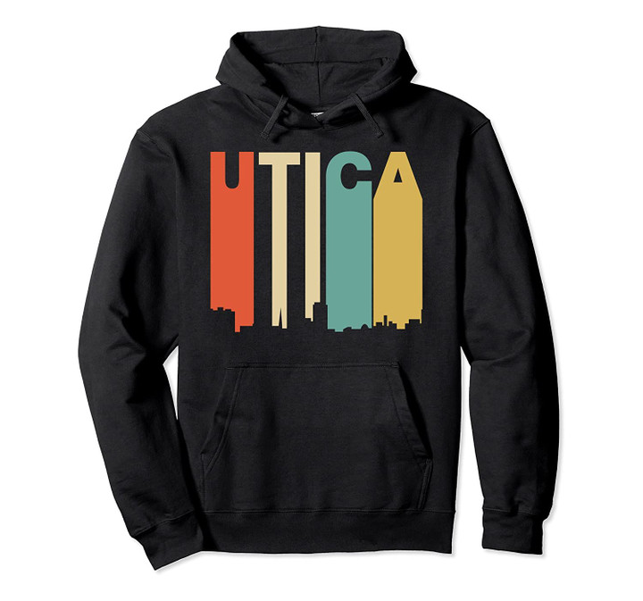 Retro 1970's Style Utica New York Skyline Hoodie, T Shirt, Sweatshirt