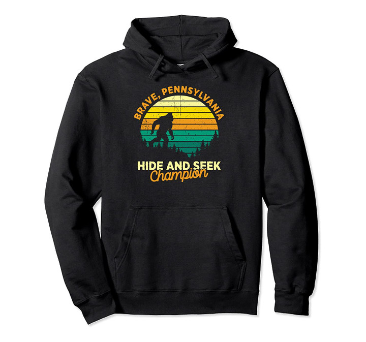 Retro Brave, Pennsylvania Big foot Souvenir Pullover Hoodie, T Shirt, Sweatshirt
