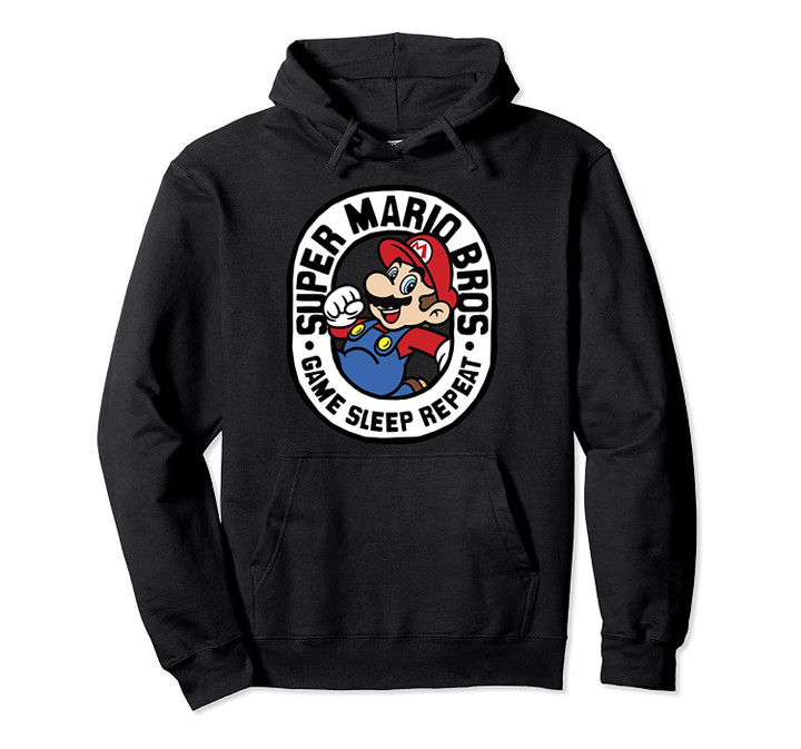Super Mario Bros Game Sleep Repeat Portrait Graphic Hoodie, T Shirt, Sweatshirt