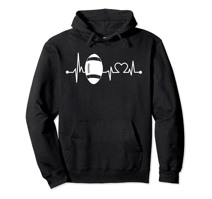 Football Ball Heartbeat Funny For Sports Cool Lover Gift Pullover Hoodie, T Shirt, Sweatshirt