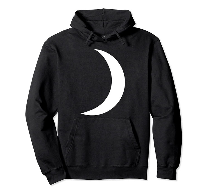Cool Big White Crescent Moon Astronomy Pullover Hoodie, T Shirt, Sweatshirt