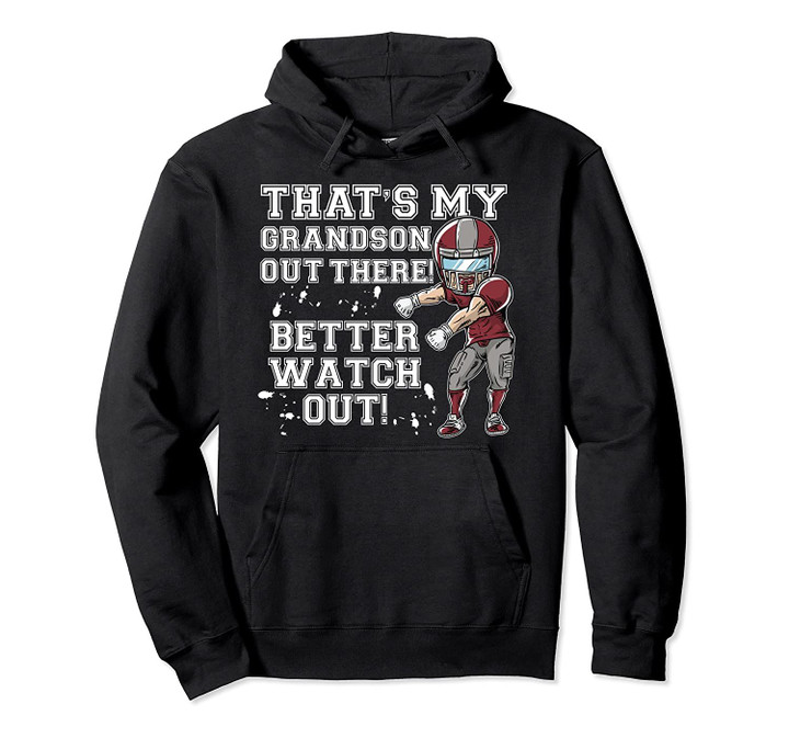 That's My Grandson Out There Silver Football Grandma Pullover Hoodie, T Shirt, Sweatshirt