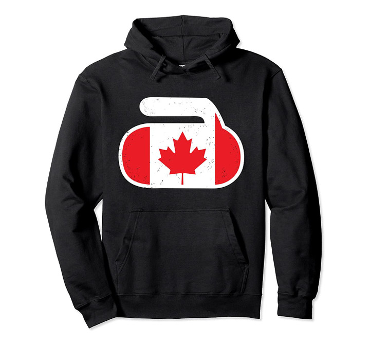 Canada Flag Curling Stone Game Canadian Player Patriotism Pullover Hoodie, T Shirt, Sweatshirt