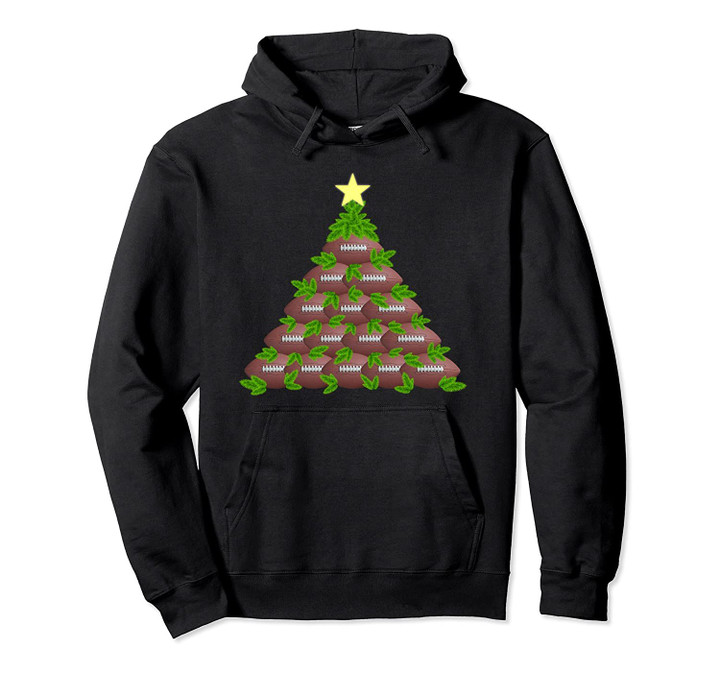Holiday Football Christmas Tree Star Pullover Hoodie, T Shirt, Sweatshirt