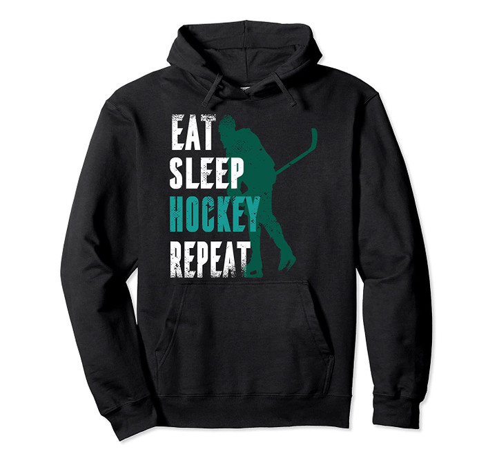 Vintage Eat Sleep Hockey Repeat Ice Hockey Lovers Gift Pullover Hoodie, T Shirt, Sweatshirt