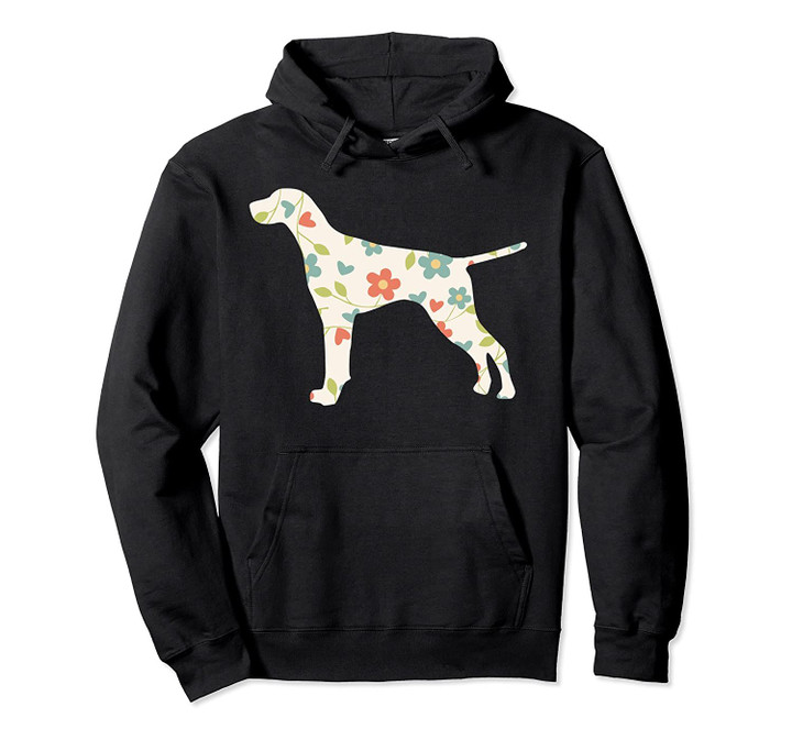 German Shorthair Pointer | Dog Flower Silhouette Cute Dog Pullover Hoodie, T Shirt, Sweatshirt