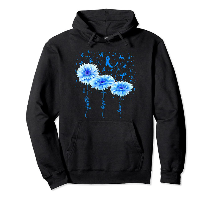 Faith Hope Love Blue Daisy Flower cervical cancer Awareness Pullover Hoodie, T Shirt, Sweatshirt