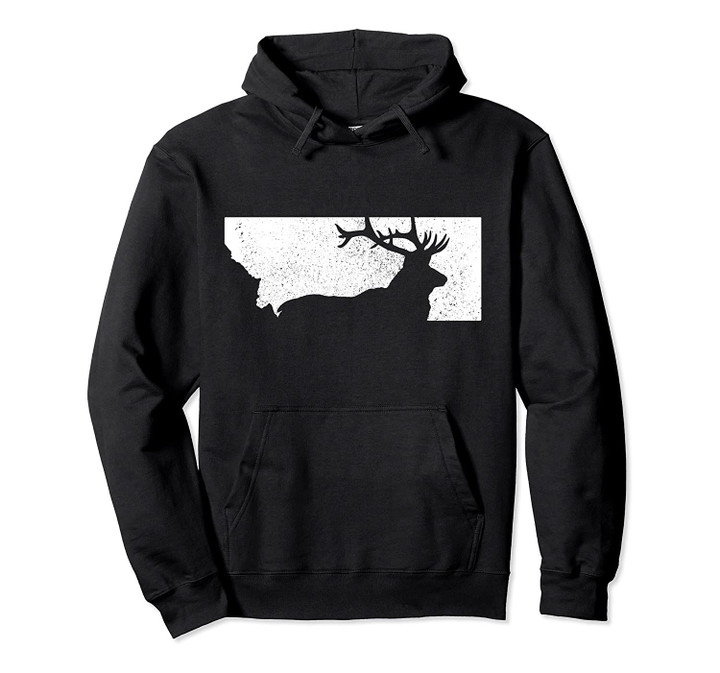 Montana Map Elk Hunting Hunter Gift Pullover Hoodie, T Shirt, Sweatshirt