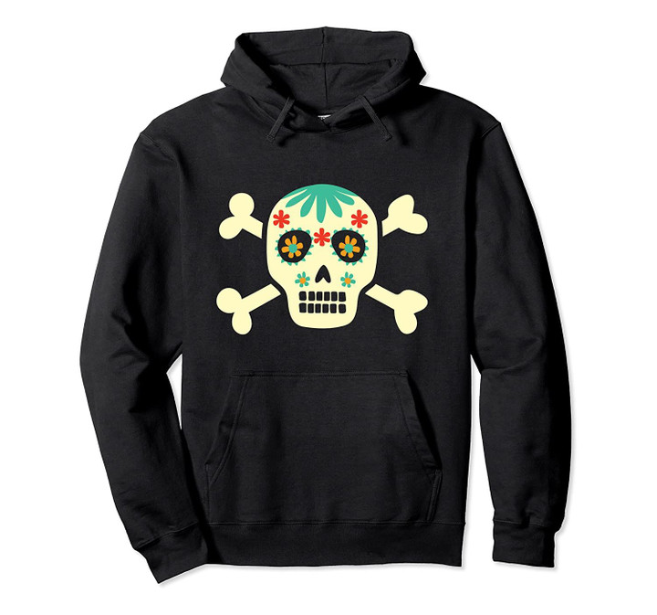 Skull Flowers Crossbones Costume Gift Pullover Hoodie, T Shirt, Sweatshirt