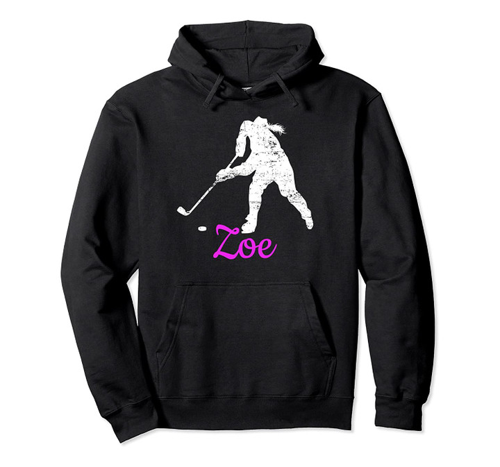 Zoe Name Gift Personalized Hockey Pullover Hoodie, T Shirt, Sweatshirt