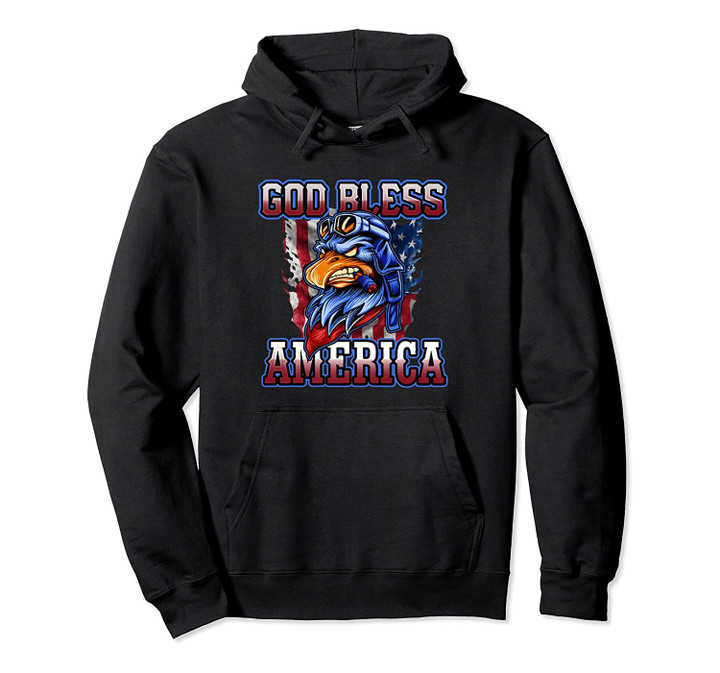 4th of July Patriotic Eagle God Bless America Independence Pullover Hoodie, T Shirt, Sweatshirt