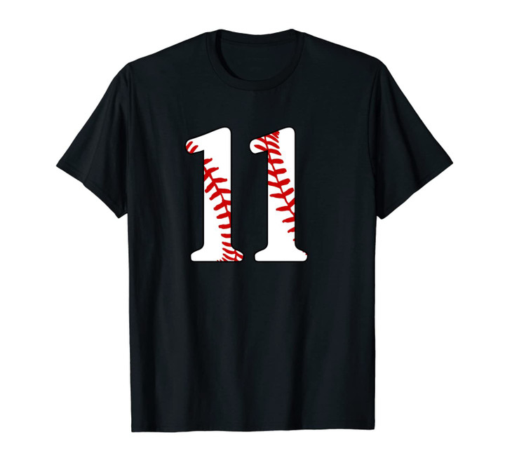 #11 Baseball 11th birthday Laces Baseball Mom Jersey Love Unisex T-Shirt