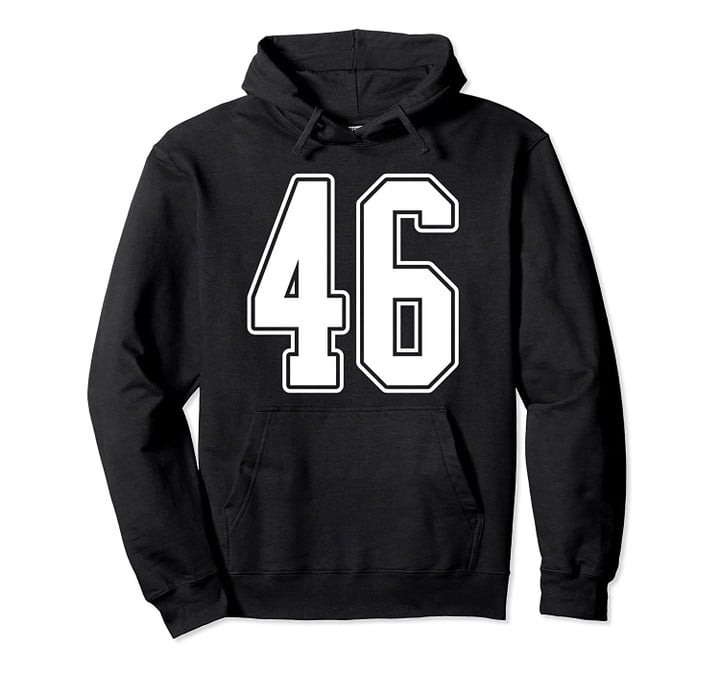 #46 White Outline Number 46 Sports Fan Jersey Style Pullover Hoodie, T Shirt, Sweatshirt