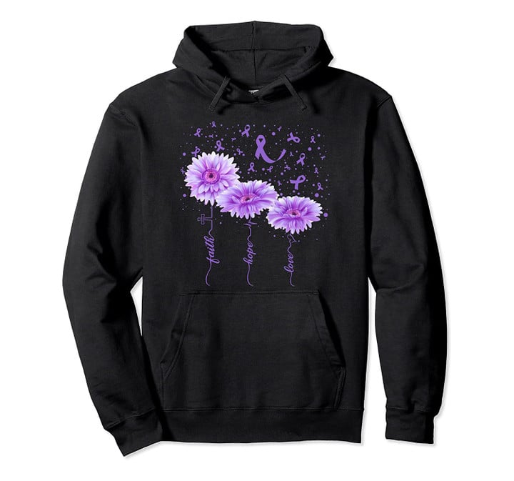 Faith Hope Love : Purple Daisy Flower lupus Awareness Pullover Hoodie, T Shirt, Sweatshirt