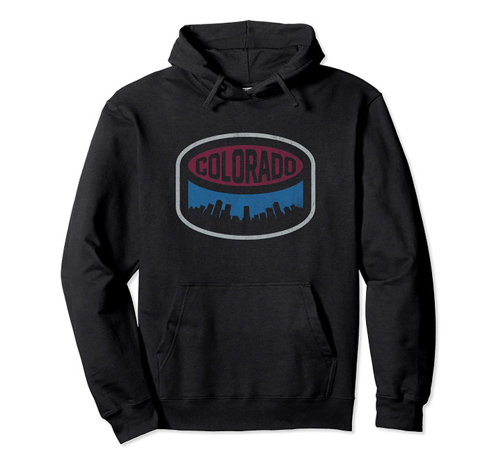 Cool Colorado Hockey Puck City Skyline Pullover Hoodie, T Shirt, Sweatshirt