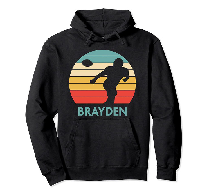 Brayden Name Gift Personalized Football Pullover Hoodie, T Shirt, Sweatshirt