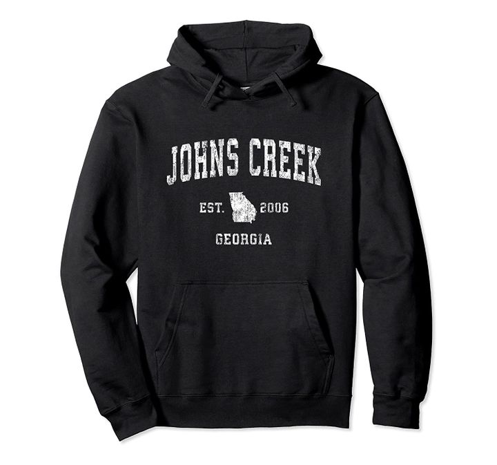 Johns Creek Georgia GA Vintage Athletic Sports Design Pullover Hoodie, T Shirt, Sweatshirt