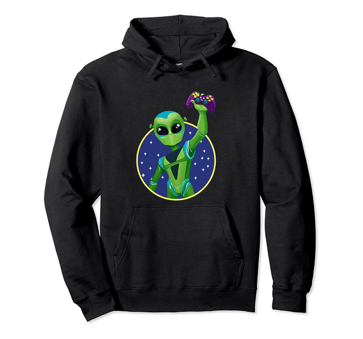 Alien Gamer Men Boys Girls Women Game Controller Gift Space Pullover Hoodie, T Shirt, Sweatshirt